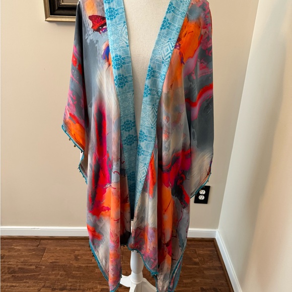 Like New Soft Surroundings Isle of White Topper or Ruana. Sz Large. Gorgeous! - Picture 3 of 10